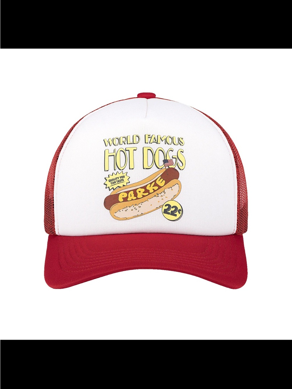 Parke World Famous Hot Dogs Trucker Hat - Red & White